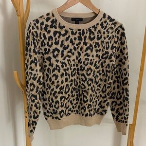J. Crew Animal Print Sweater - Tan and Black